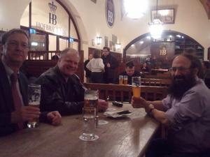 My JEDEC buddies, Roloef, Stan and Howard (with his very distinctive beard) enjoying a beer and dinner.