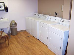There is a laundry area on each floor for the residents to use and, these machines are free!