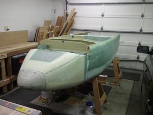 This is what the nose looks like today.  Of course, inside the nose there are the retraction mechanism for the front landing gear, the rudder pedals, the pitot and static tubes, the landing lights and lots of other items that are needed.