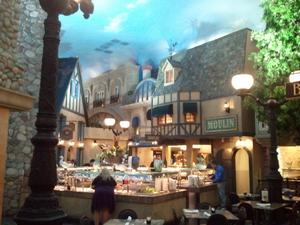 This is another picture inside Le Buffet.  The big area in the center of the picture is the dessert bar, which, of course, is my favorite part of a meal! :-)