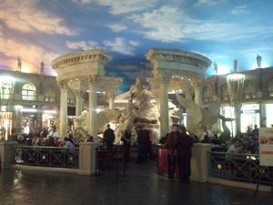 Inside the "Shoppes at the Forum" at Cesar's Palace.