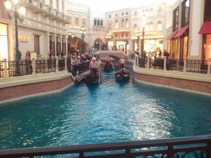 The other end of the canal inside the Venetian.
