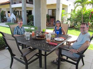 The dining area was very pleasant and was outside.  The temperature was perfect with a nice breeze blowing.  We ate our meals out here.