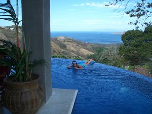 The Vila had an infinity pool, which appears to drop off at the edge.  However, this is an opitical illusion created by the water flowing over the top edge of the pool.  What a pleasant relaxing time we had.