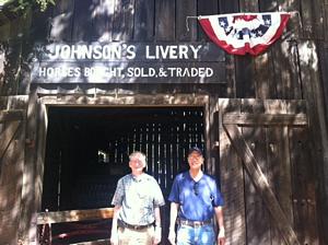 Mike and I enjoying a beautiful day hanging out at the livery stable...