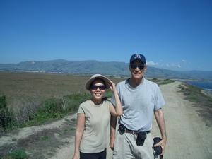 When not flying, we go hiking around the Bay.  Here Maggie and Mike are hiking on one of the levies used for flood control.