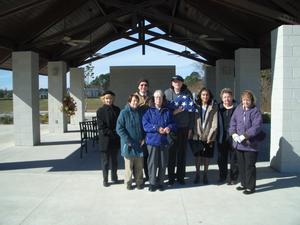 Mourners at the burial service<br>Left-to-right: Cousin Margie, Helen, Charles, Rosie, Wayne Audrey (good friend of my parents), Kathy (former neighbor and good friend of my parents) and Audrey's friend