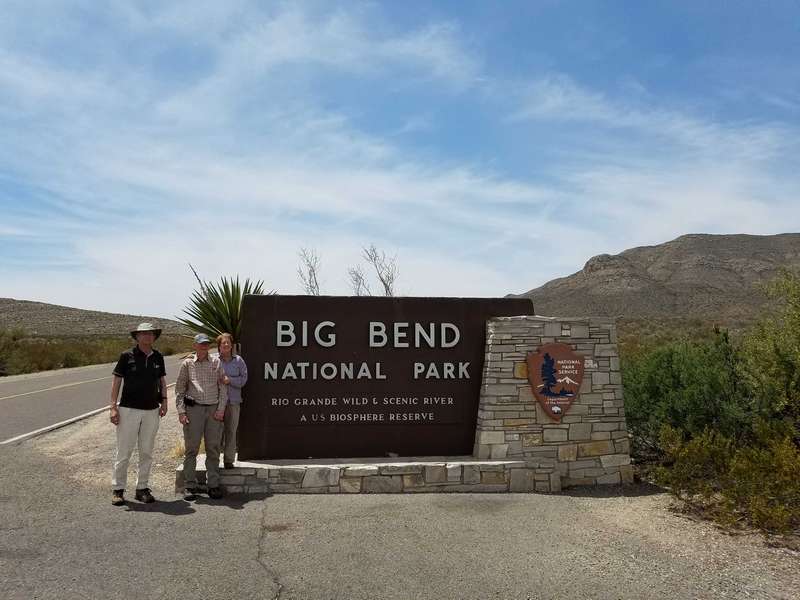 Our travels in West Texas took us to Big Bend National Park.  Roelof is on the left, Charles is in the middle and Helen is on the right.