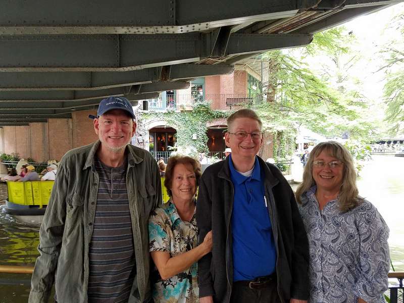 My brother, Wayne (left), Helen, Charles and Ginny (right).