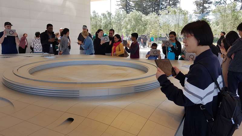 The model of the new Apple campus we saw when we walked into the visitor's center.