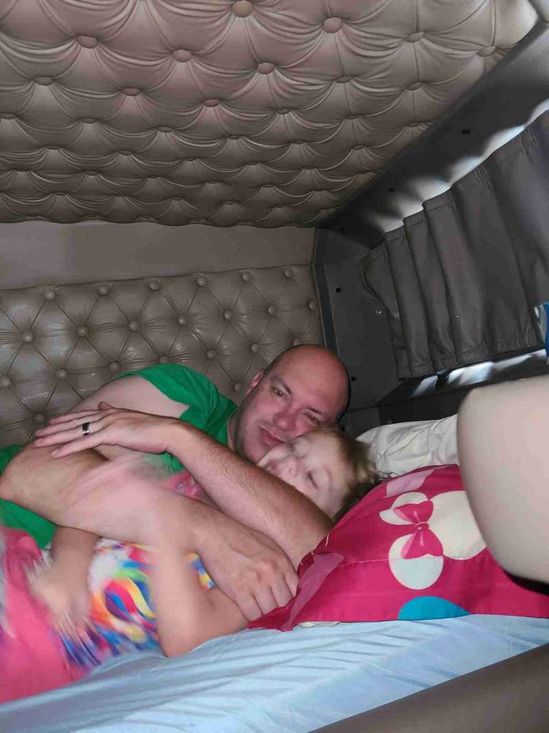 Snuggle time FOR Daddy and Helena in Katie