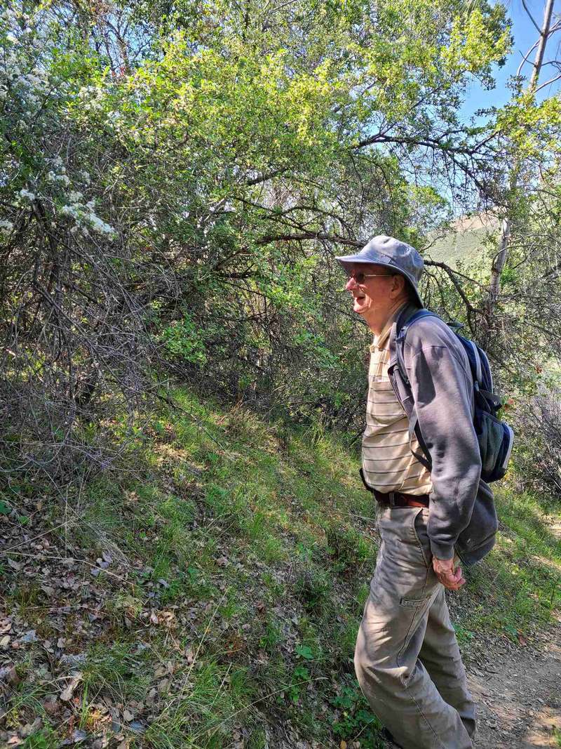 Charles taking a hike at Pinnacles National Park.