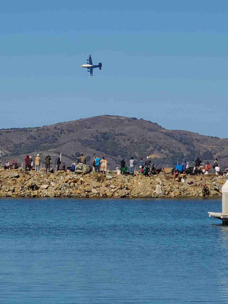 A flyby of "Fat Albert" the Blue Angel's support plane
