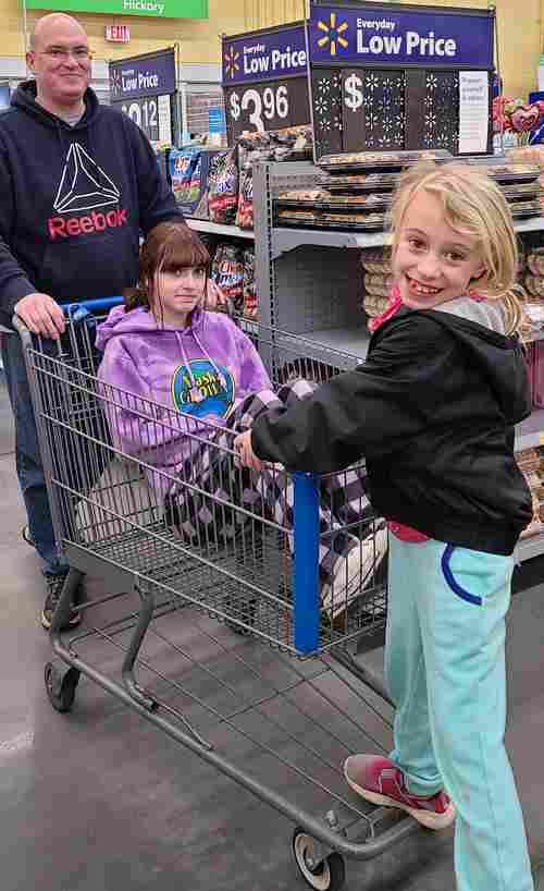 Son Dave and his daughters Reghan (sitting) and Helena (standing).
