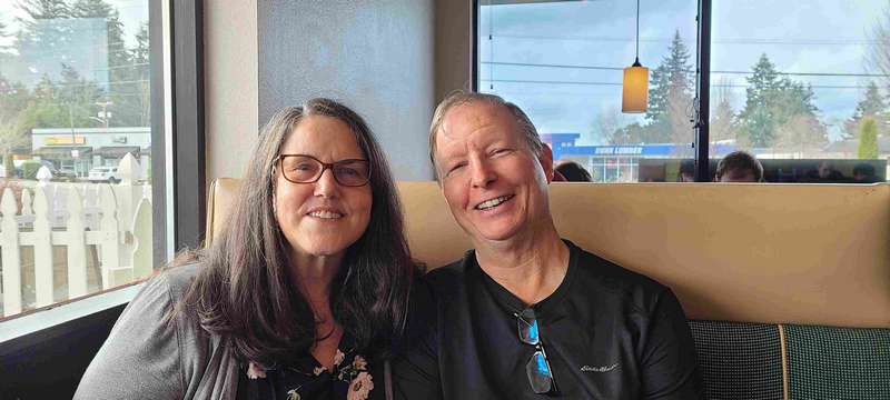 Judy and Gary taking us to breakfast.