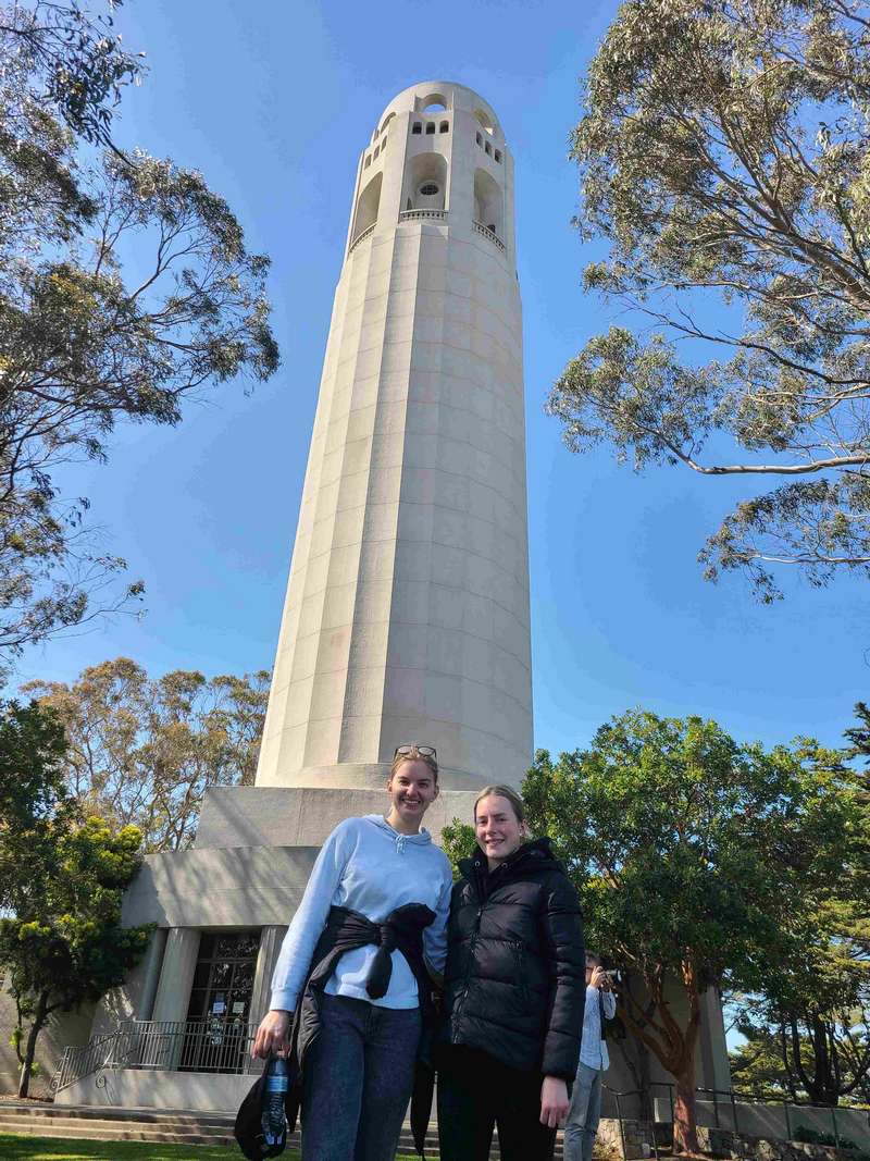 Coit Tower in the background.