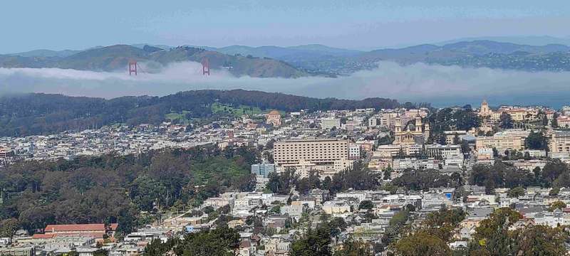 A view of San Francisco and the Golden Gate Bridge from Twin Peaks.