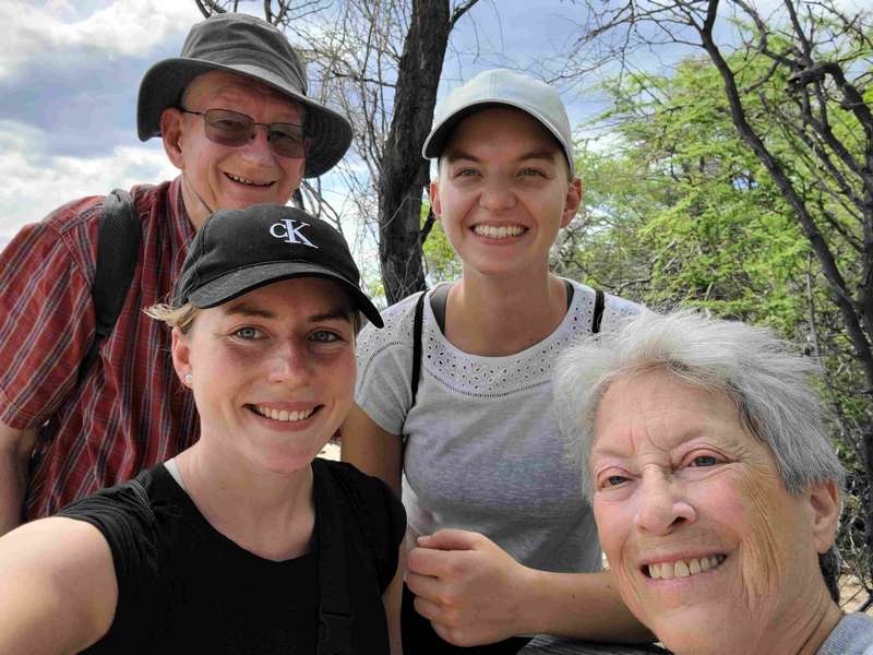 Front row, left to right: Frederika, Helen<br>Back row, left to right: Charles, Benita<br>We made it to Maui!!!