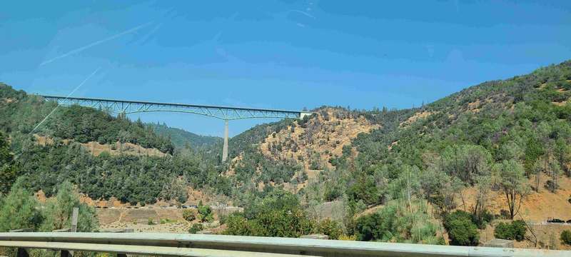 The 730 foot high Foresthill bridge that I accidently crossed and couldn't turn around, due to how narrow the road was, with no shoulders.