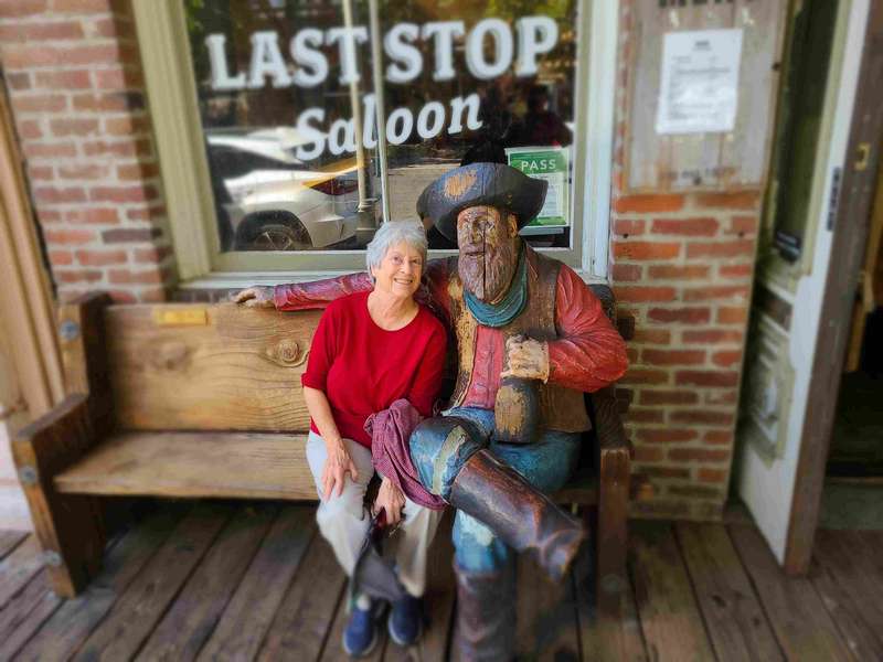 Helen becoming friendly with an old time gold miner.  Who knows, maybe he was rich!