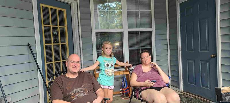 Left to Right:<br>Helen's son Dave<br>Helen's granddaughter, Helena<br>Helen's daughter-in-law, Karen