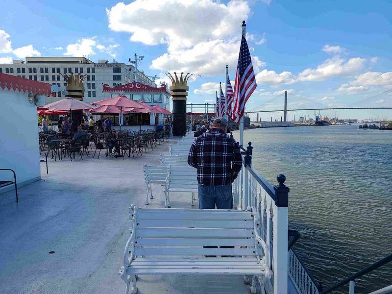 The top deck of the River boat
