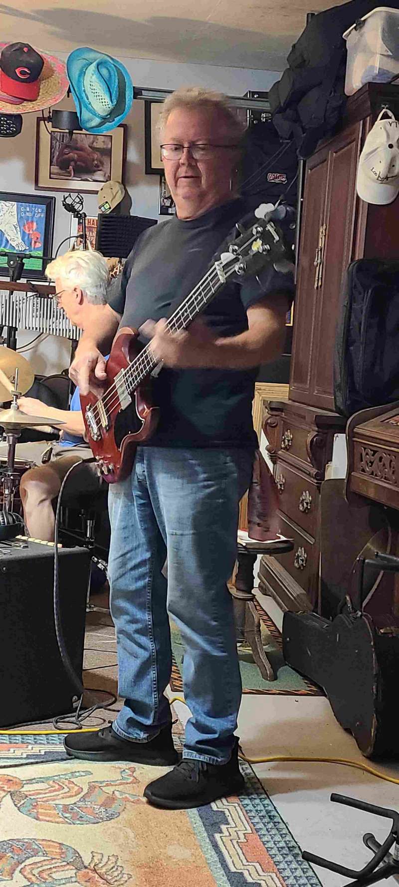 Robert is a semi-professional bass guitar player.  The band he plays in is well known in the area and they are often playing at various venues in the area and as far away as the beaches on the East Coast.