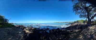 The rugged volcanic coastline near our hotel.