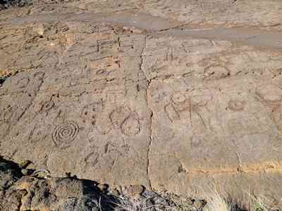 Success! Centuries-old carvings etched directly into the lava rock.