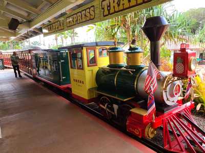 The Dole Plantation's Pineapple Express rolling through the fields on Oahu.