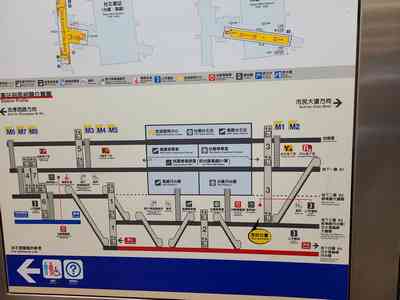 Navigating the maze of escalators in the Taipei central train station.
