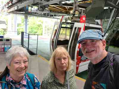 Getting ready to board the tram.