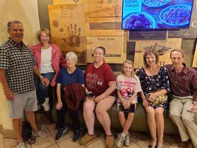 Left to right: John, Ginger, Helen, Karen, Helena, Janet and Harold.