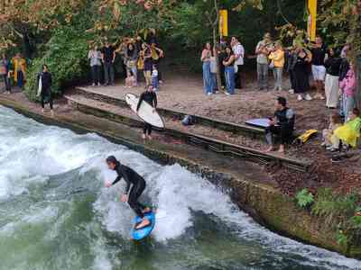 This is a very famous location where surfers come to surf the standing wave.