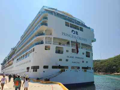 The Island Princess, one of Princess's smaller ships designed to fit the old Panama Canal locks.
