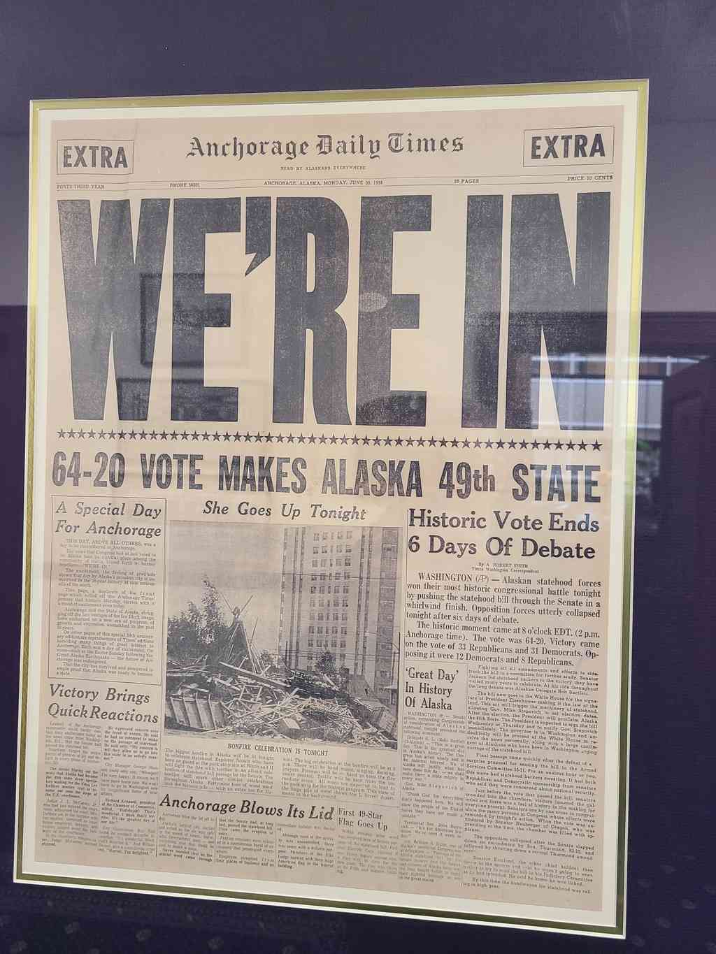 Commemorating Alaska's statehood.