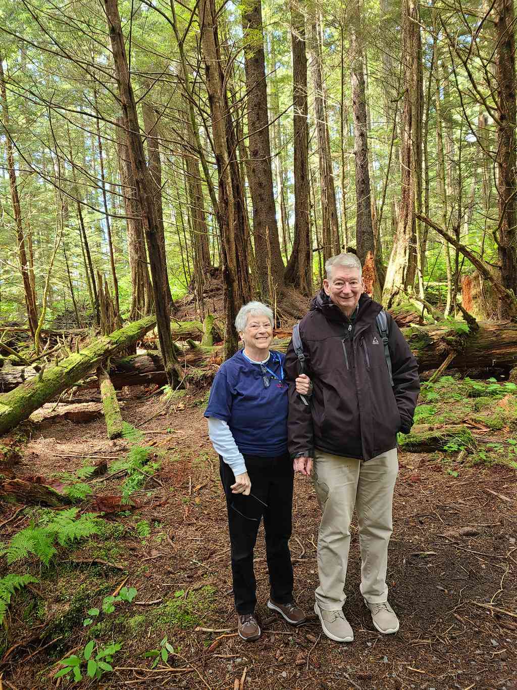 Charles and Helen enjoying a peaceful rainforest stroll.