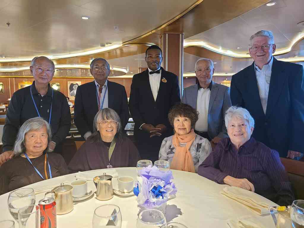Our wonderful nightly dining group of eight.