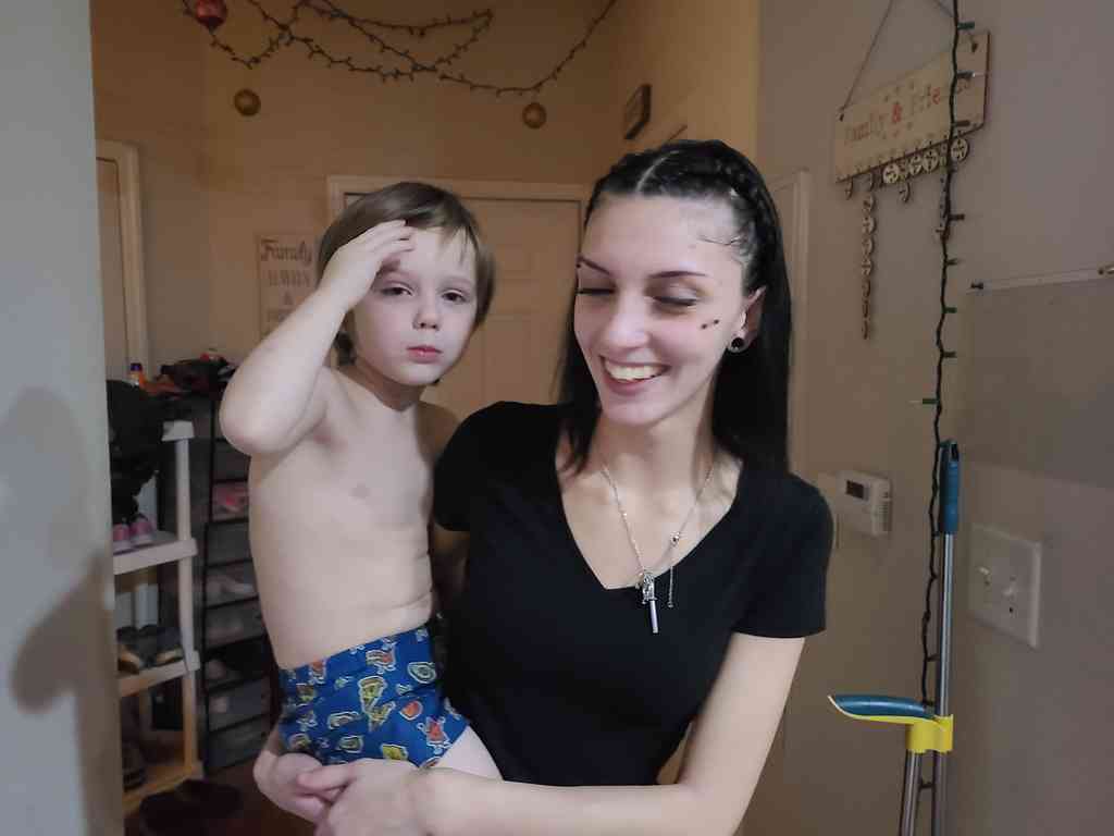 Emma with her son, Elijah (Helen's great-grandson).