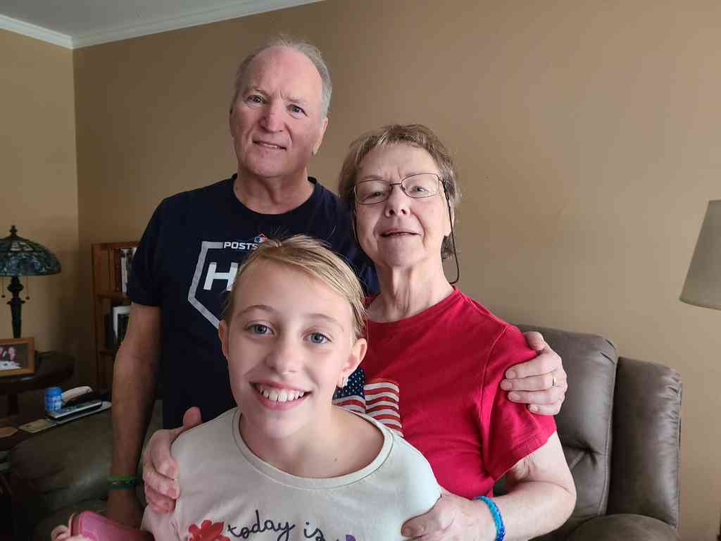 Grandpa Dave, Grandma Janet, and Helena.