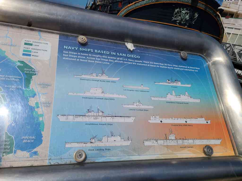 Naval vessels stationed in San Diego.